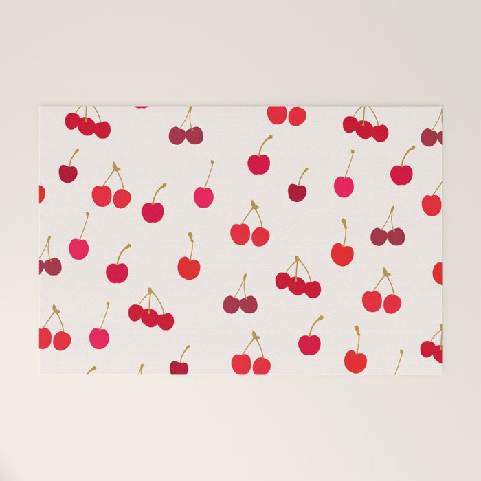 Cherries Pattern Welcome Mat Gallery Image 1