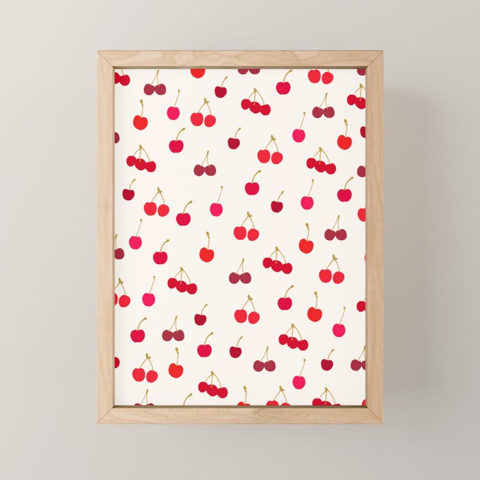 Cherries Pattern Mini Art Print Gallery Image 1