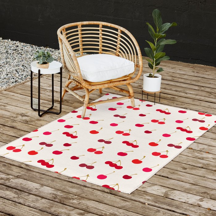 Cherries Pattern Outdoor Rug Gallery Image 2