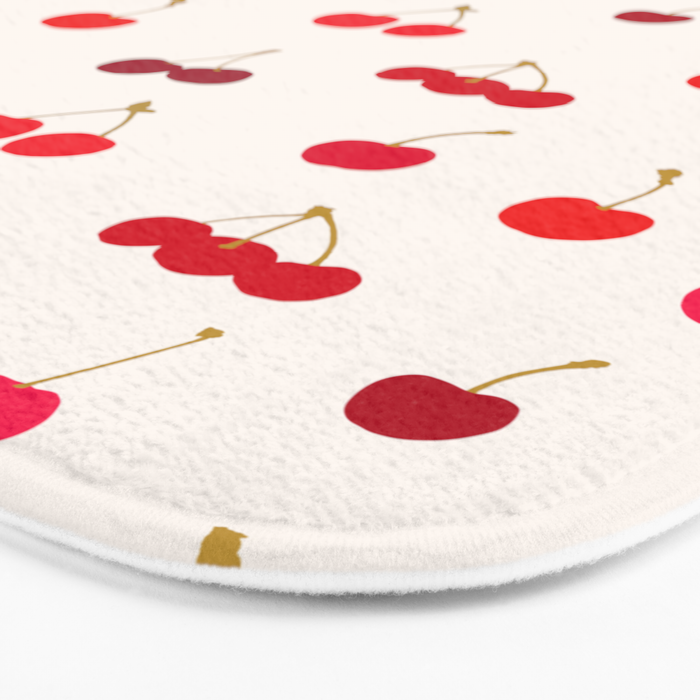 Cherries Pattern Bath Mat Gallery Image 3