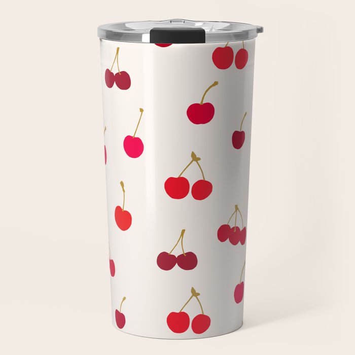Cherries Pattern Travel Mug Gallery Image 1