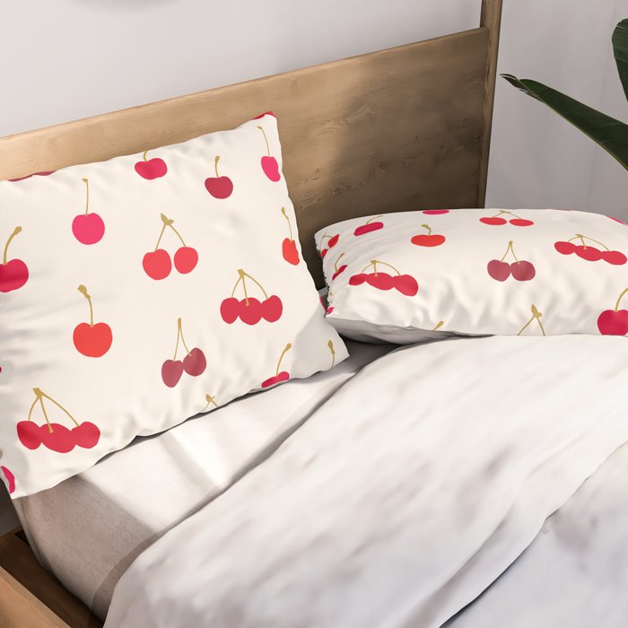 Cherries Pattern Pillow Sham Gallery Image 2