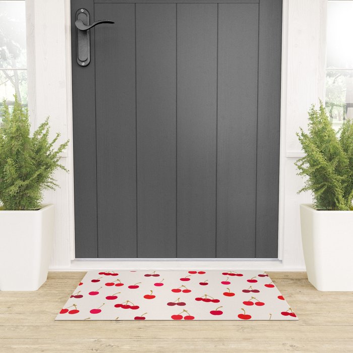 Cherries Pattern Welcome Mat Gallery Image 3