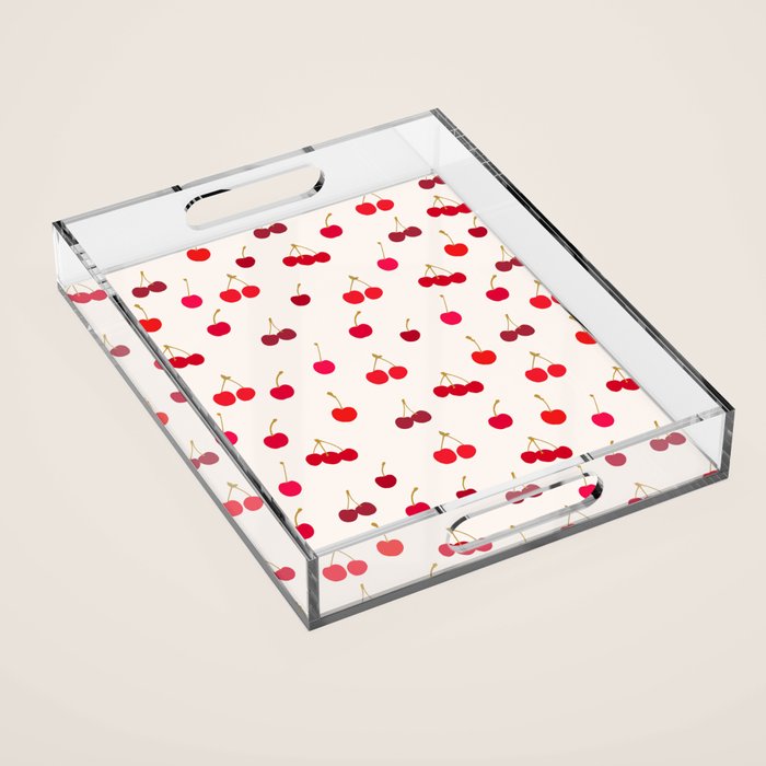 Cherries Pattern Acrylic Tray Gallery Image 1