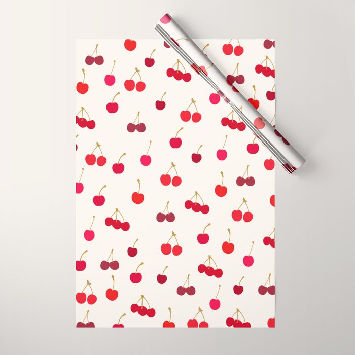 Cherries Pattern Wrapping Paper Gallery Image 1