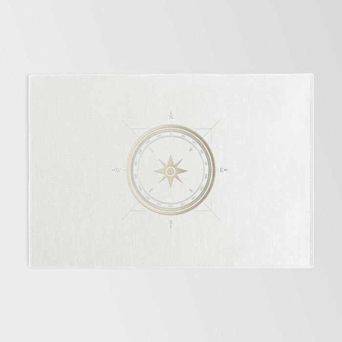 Gold Compass on White II Rug Gallery Image 2