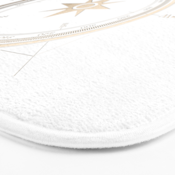 Gold Compass on White II Bath Mat Gallery Image 3