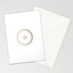 Gold Compass on White II Stationery Card Gallery Image 2