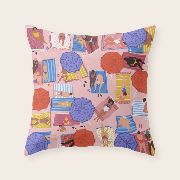 By the beach Throw Pillow Gallery Image 1