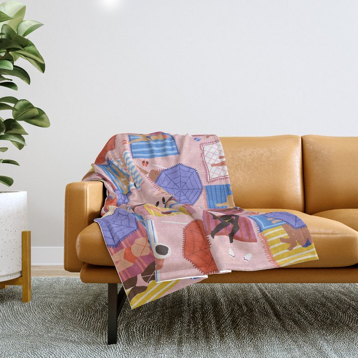 By the beach Throw Blanket Gallery Image 1