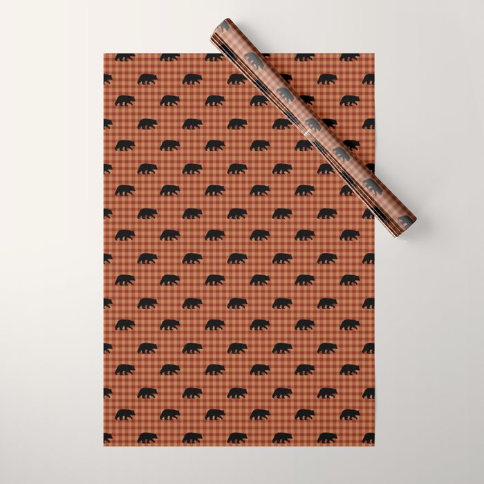 Black Bear Silhouette Wrapping Paper Gallery Image 1