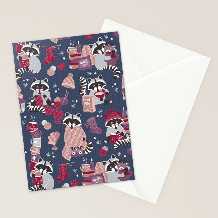 Hygge raccoon Stationery Card Gallery Image 2