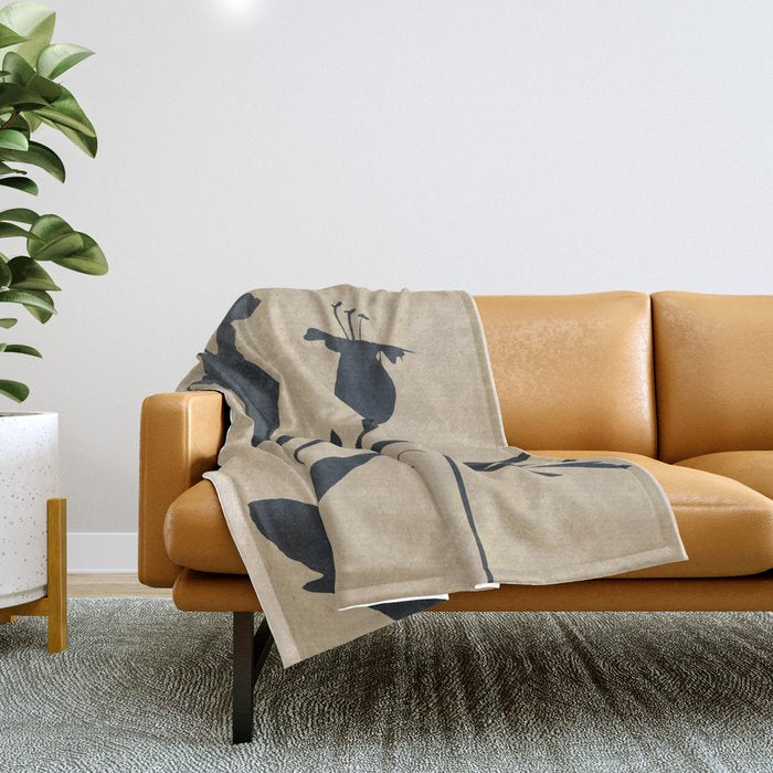 Abstract Art /Minimal Plant 93 Throw Blanket Gallery Image 1