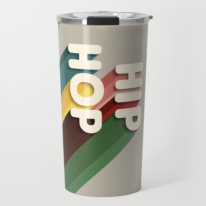 HIP HOP - retro typography Travel Mug Gallery Image 1