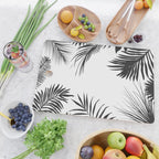 Black And White Palm Leaves Cutting Board Gallery Image 2