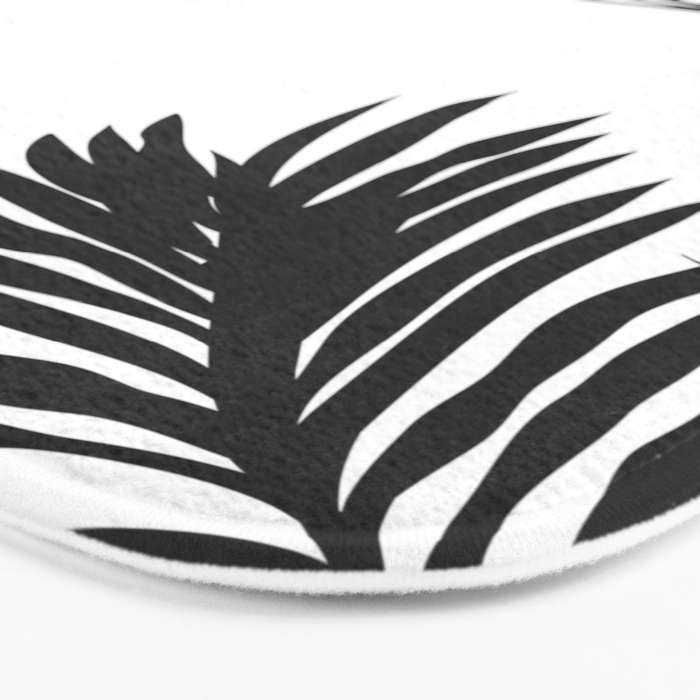 Black And White Palm Leaves Bath Mat Gallery Image 3