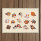 Zebra finch Outdoor Rug Gallery Image 1