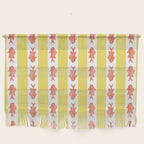 Coastal Fish Stripes Nostalgic Cottage Pattern in Yellow Orange White Wall Hanging Gallery Image 1