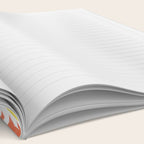 Coastal Fish Stripes Nostalgic Cottage Pattern in Yellow Orange White Notebook Gallery Image 2