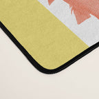 Coastal Fish Stripes Nostalgic Cottage Pattern in Yellow Orange White Desk Mat Gallery Image 4