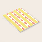 Coastal Fish Stripes Nostalgic Cottage Pattern in Yellow Orange White Notebook Gallery Image 3