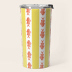 Coastal Fish Stripes Nostalgic Cottage Pattern in Yellow Orange White Travel Mug Gallery Image 2