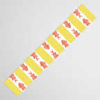 Coastal Fish Stripes Nostalgic Cottage Pattern in Yellow Orange White Table Runner Gallery Image 3