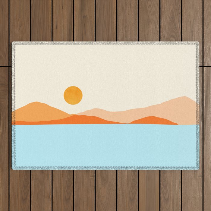 Desert Sea Views / Abstract Landscape Series Outdoor Rug Gallery Image 1