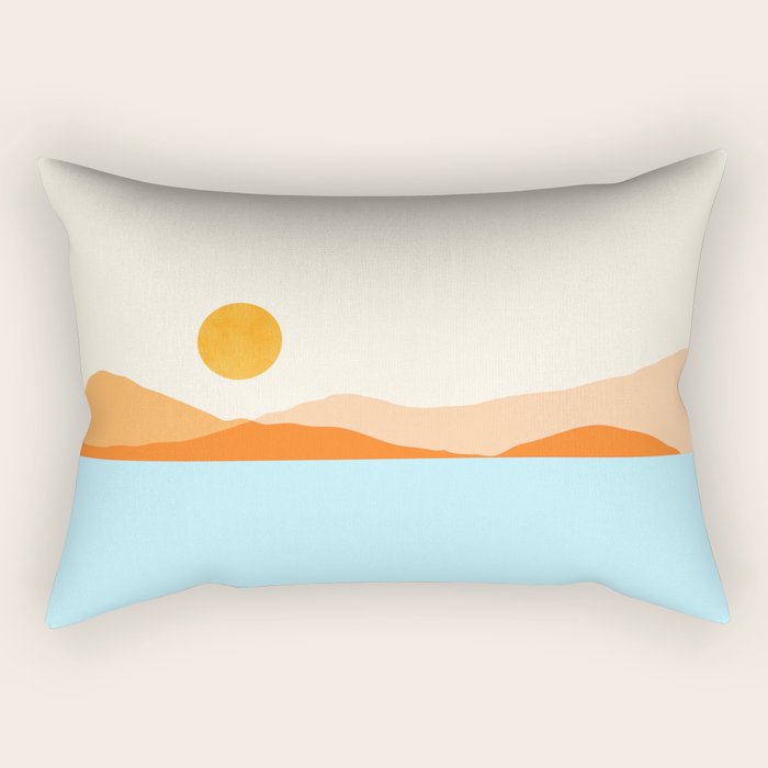 Desert Sea Views / Abstract Landscape Series Rectangular Pillow Gallery Image 1