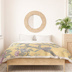 Chinoiserie Golden Gilt Peacock Peony Garden Duvet Cover Gallery Image 3