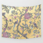 Chinoiserie Golden Gilt Peacock Peony Garden Wall Tapestry Gallery Image 4