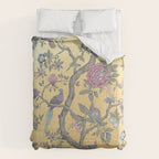 Chinoiserie Golden Gilt Peacock Peony Garden Comforter Gallery Image 6