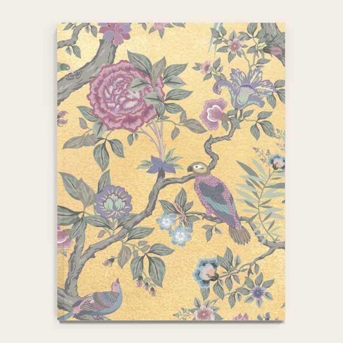 Chinoiserie Golden Gilt Peacock Peony Garden Notebook Gallery Image 4