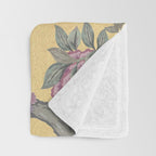 Chinoiserie Golden Gilt Peacock Peony Garden Throw Blanket Gallery Image 3