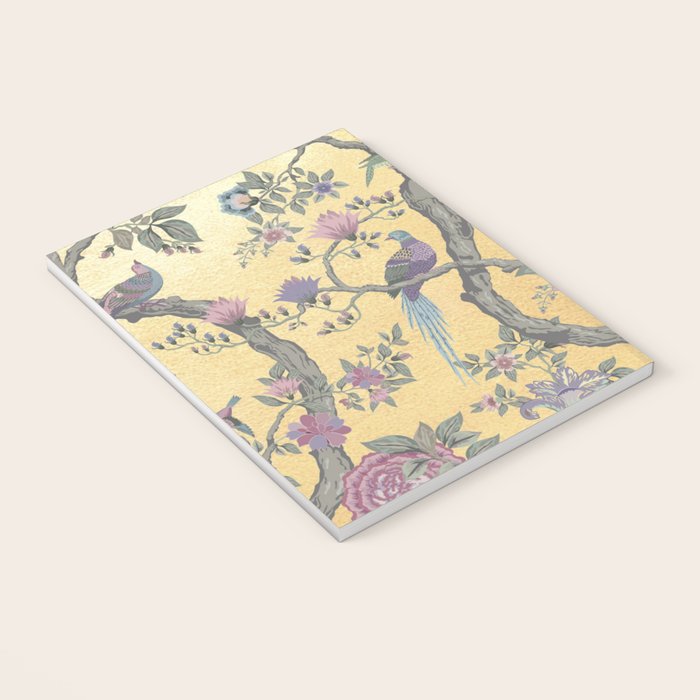 Chinoiserie Golden Gilt Peacock Peony Garden Notebook Gallery Image 3