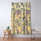 Chinoiserie Golden Gilt Peacock Peony Garden Window Curtain Gallery Image 5