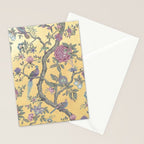 Chinoiserie Golden Gilt Peacock Peony Garden Stationery Card Gallery Image 2
