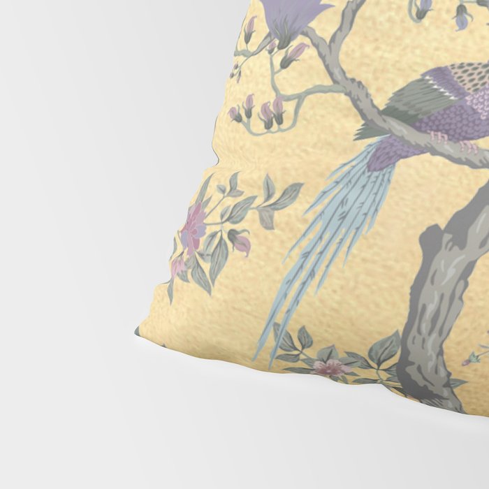 Chinoiserie Golden Gilt Peacock Peony Garden Pillow Sham Gallery Image 4