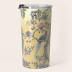 Chinoiserie Golden Gilt Peacock Peony Garden Travel Mug Gallery Image 3