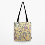 Chinoiserie Golden Gilt Peacock Peony Garden Tote Bag Gallery Image 2