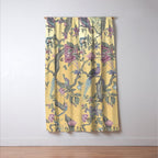 Chinoiserie Golden Gilt Peacock Peony Garden Window Curtain Gallery Image 3