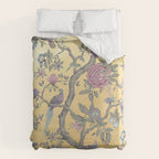 Chinoiserie Golden Gilt Peacock Peony Garden Duvet Cover Gallery Image 6