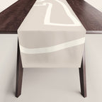 Abstract line art / Face/beige Table Runner Gallery Image 1