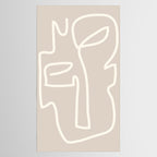 Abstract line art / Face/beige Tablecloth Gallery Image 2