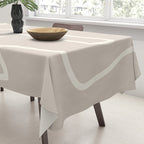 Abstract line art / Face/beige Tablecloth Gallery Image 3