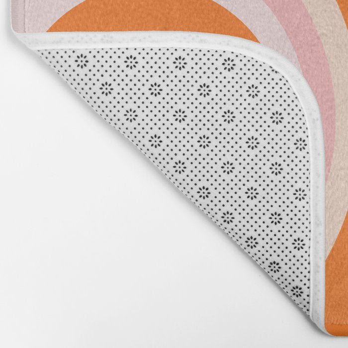 Calida - Retro Geometric Circle Pattern in Orange and Pink Bath Mat Gallery Image 2
