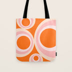 Calida - Retro Geometric Circle Pattern in Orange and Pink Tote Bag Gallery Image 1