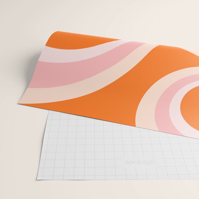 Calida - Retro Geometric Circle Pattern in Orange and Pink Wrapping Paper Gallery Image 2
