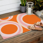 Calida - Retro Geometric Circle Pattern in Orange and Pink Outdoor Rug Gallery Image 2