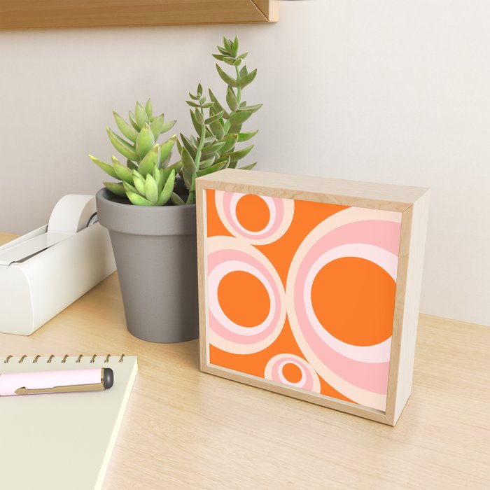 Calida - Retro Geometric Circle Pattern in Orange and Pink Mini Art Print Gallery Image 2